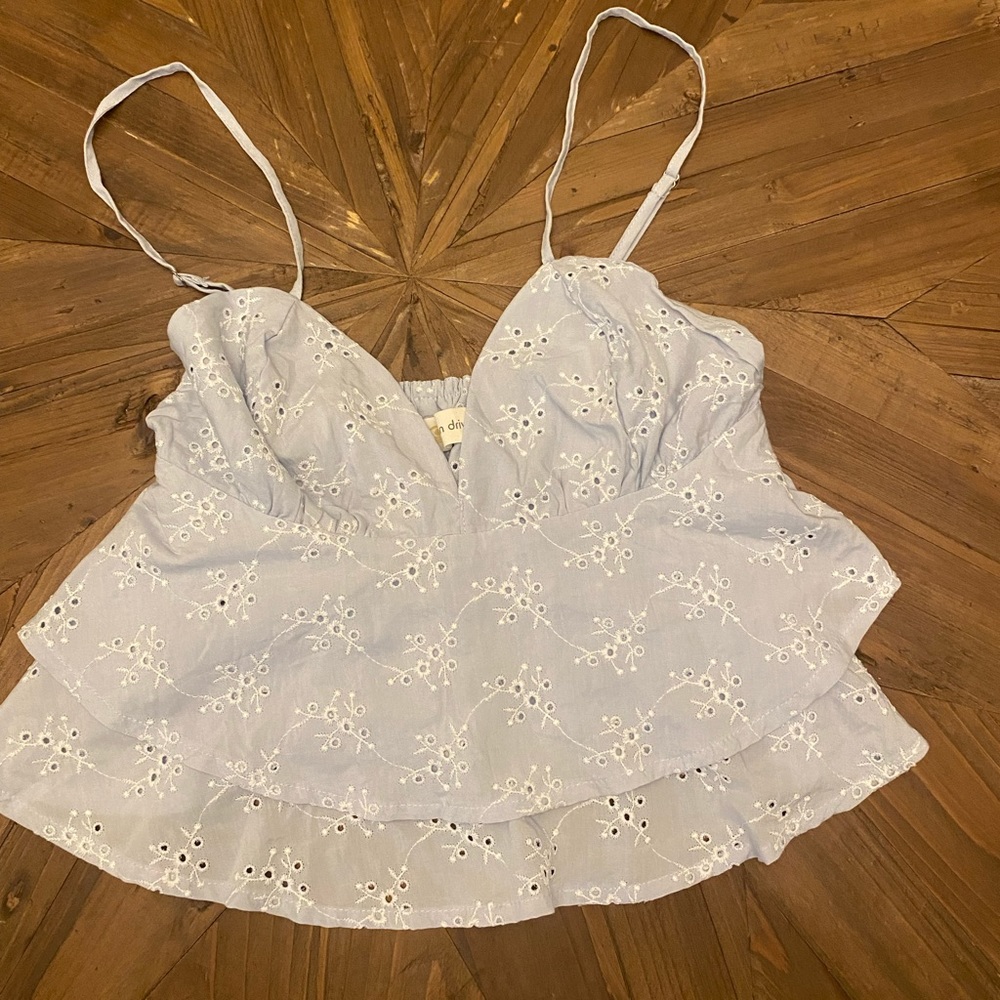 Ocean Drive eyelet blouse Medium EUC